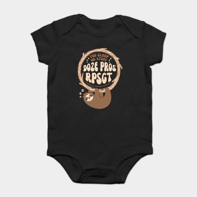 Baby Sloth Doze Pros Registered PolySomnoGraphic Tech RPSGT Baby Bodysuit by The WYLD Tribe